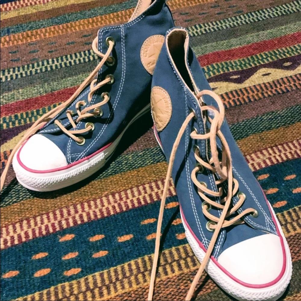 Women’s Converse Chuck Taylor Mid Hidden Wedge sneakers. Size 8 Blue Gray